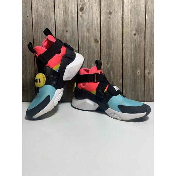 NIKE AIR HUARACHE CITY BLEACHED AQUA BLACK RACER PINK Women’s Shoe Size 7.5 - Picture 6 of 10